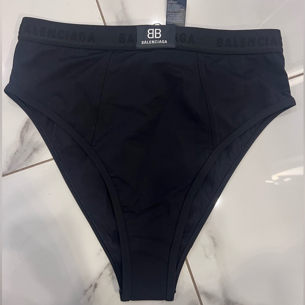 Balenciaga swimwear-  Black high waisted bikini bottoms